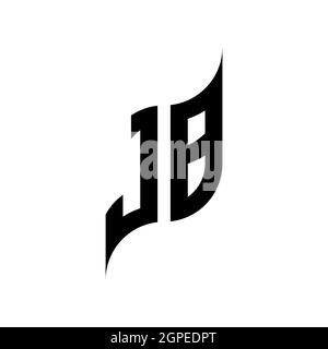 JB Monogram geometric shape style template. Monogram initial design vector isolated on white background Stock Vector