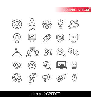 Seo line vector icon set Stock Vector