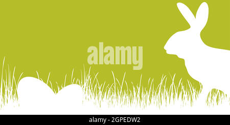 happy easter time silhouette background Stock Vector