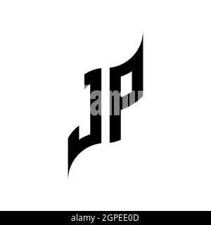 JP Monogram geometric shape style template. Monogram initial design vector isolated on white background Stock Vector