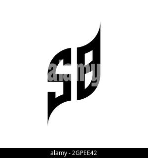SB Monogram geometric shape style template. Monogram initial design vector isolated on white background Stock Vector