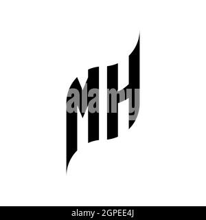 MH Monogram geometric shape style template. Monogram initial design vector isolated on white background Stock Vector