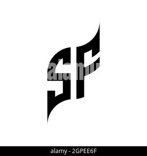 SF Monogram geometric shape style template. Monogram initial design vector isolated on white background Stock Vector