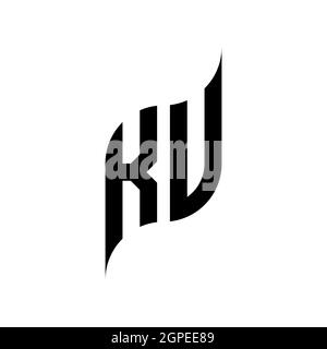 KU Monogram geometric shape style template. Monogram initial design vector isolated on white background Stock Vector