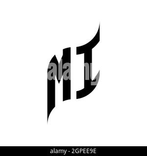 MI Monogram geometric shape style template. Monogram initial design vector isolated on white background Stock Vector