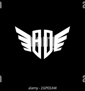 BO Monogram geometric shape style template. Monogram initial design vector isolated on white background Stock Vector