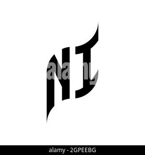 NI Monogram geometric shape style template. Monogram initial design vector isolated on white background Stock Vector