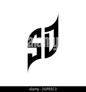 SD Monogram geometric shape style template. Monogram initial design vector isolated on white background Stock Vector