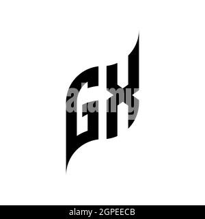 GX Monogram geometric shape style template. Monogram initial design vector isolated on white background Stock Vector