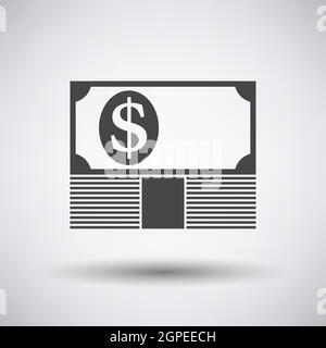 Banknote On Top Of Money Stack Icon Stock Vector