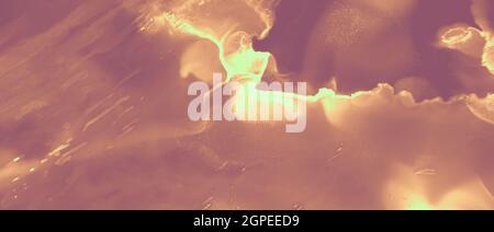 Ink Golden Background. Orange Luxury Liquid. Red Stock Photo