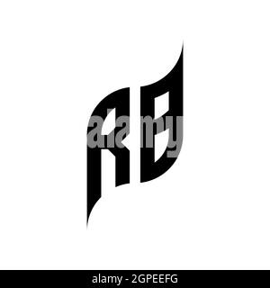 RB Monogram geometric shape style template. Monogram initial design vector isolated on white background Stock Vector