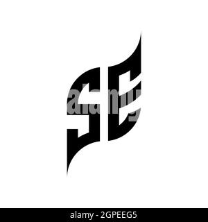 SE Monogram geometric shape style template. Monogram initial design vector isolated on white background Stock Vector