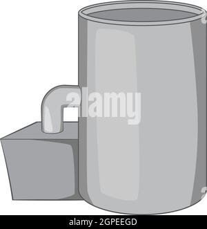 Oil refinery plant icon, gray monochrome style Stock Vector