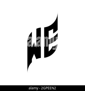 WE Monogram geometric shape style template. Monogram initial design vector isolated on white background Stock Vector
