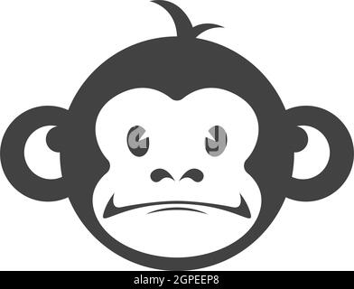 Monkey logo icon illustration vector flat design Stock Vector