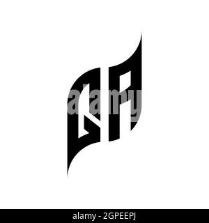 QA Monogram geometric shape style template. Monogram initial design vector isolated on white background Stock Vector