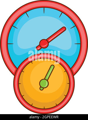 Little double speedometer icon, cartoon style Stock Vector Image & Art ...