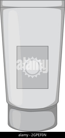 Sunscreen cream icon, gray monochrome style Stock Vector