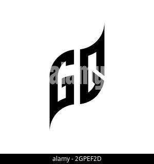 GQ Monogram geometric shape style template. Monogram initial design vector isolated on white background Stock Vector