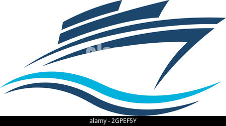 Cruise ship logo icon design template vector Stock Vector