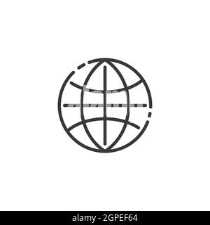 planet earth thin line illustration decorative. world continuous one ...