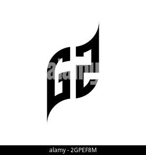 GZ Monogram geometric shape style template. Monogram initial design vector isolated on white background Stock Vector