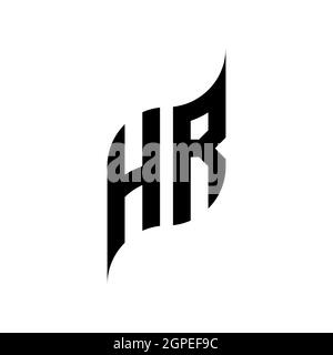 HR Monogram geometric shape style template. Monogram initial design vector isolated on white background Stock Vector