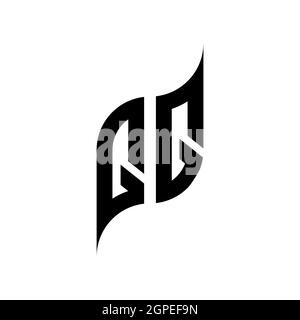 QQ Monogram geometric shape style template. Monogram initial design vector isolated on white background Stock Vector