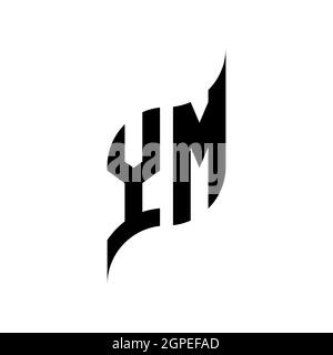 YM Monogram geometric shape style template. Monogram initial design vector isolated on white background Stock Vector