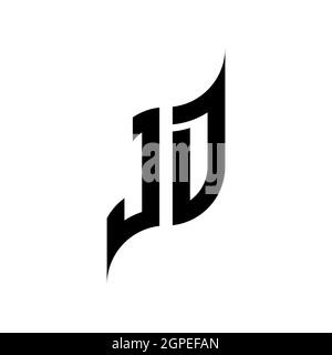 JD Monogram geometric shape style template. Monogram initial design vector isolated on white background Stock Vector