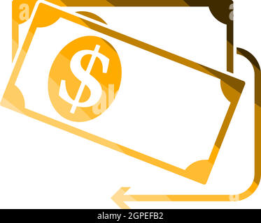 Cash Back Dollar Banknotes Icon Stock Vector