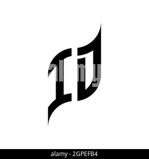 ID Monogram geometric shape style template. Monogram initial design vector isolated on white background Stock Vector