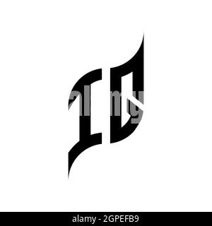 IQ Monogram geometric shape style template. Monogram initial design vector isolated on white background Stock Vector