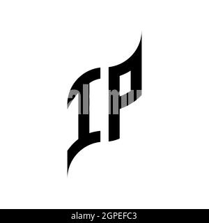 IP Monogram geometric shape style template. Monogram initial design vector isolated on white background Stock Vector