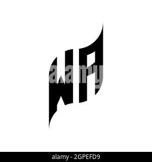 WA Monogram geometric shape style template. Monogram initial design vector isolated on white background Stock Vector