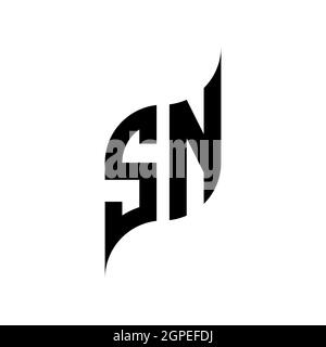SN Monogram geometric shape style template. Monogram initial design vector isolated on white background Stock Vector