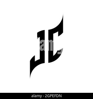 JC Monogram geometric shape style template. Monogram initial design vector isolated on white background Stock Vector