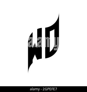 WO Monogram geometric shape style template. Monogram initial design vector isolated on white background Stock Vector