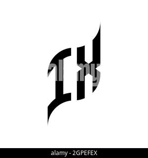 IX Monogram geometric shape style template. Monogram initial design vector isolated on white background Stock Vector