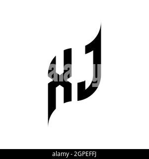 XJ Monogram geometric shape style template. Monogram initial design vector isolated on white background Stock Vector