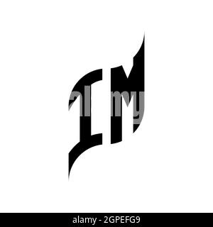 IM Monogram geometric shape style template. Monogram initial design vector isolated on white background Stock Vector