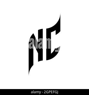 NC Monogram geometric shape style template. Monogram initial design vector isolated on white background Stock Vector