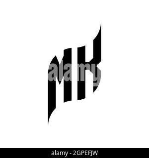 MK Monogram geometric shape style template. Monogram initial design vector isolated on white background Stock Vector