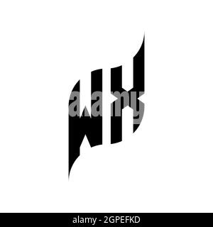 WX Monogram geometric shape style template. Monogram initial design vector isolated on white background Stock Vector