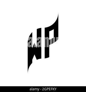 WP Monogram geometric shape style template. Monogram initial design vector isolated on white background Stock Vector
