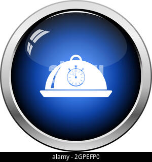 Cloche With Stopwatch Icon Stock Vector