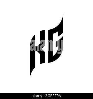 KG Monogram geometric shape style template. Monogram initial design vector isolated on white background Stock Vector