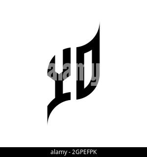 YO Monogram geometric shape style template. Monogram initial design vector isolated on white background Stock Vector