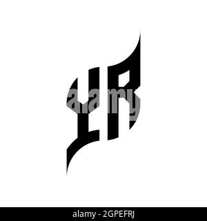 YR Monogram geometric shape style template. Monogram initial design vector isolated on white background Stock Vector